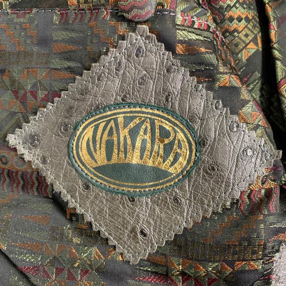 NAKARA Size M Grey Ostrich Leather Zip Up Vest - Picture 5 of 6